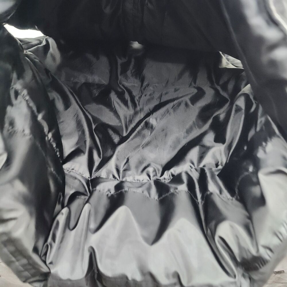 Denim and Co Black Denim Puffer Vest Womens Large Down Feather Fill Snap Zipper - Picture 8 of 12